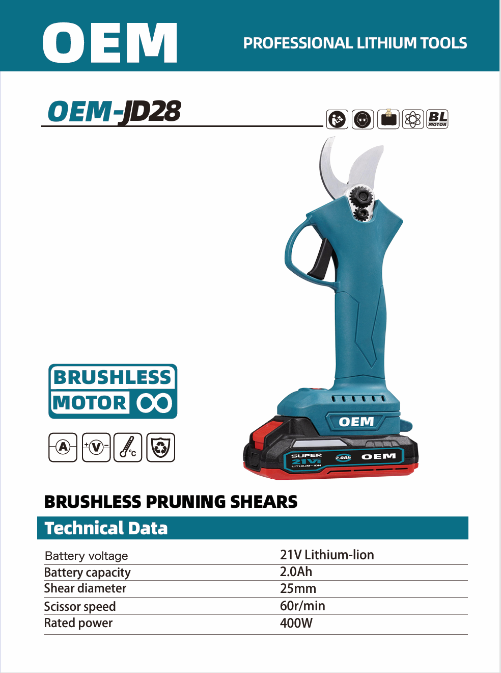 Tijera Inalámbrica Podadora  JD28