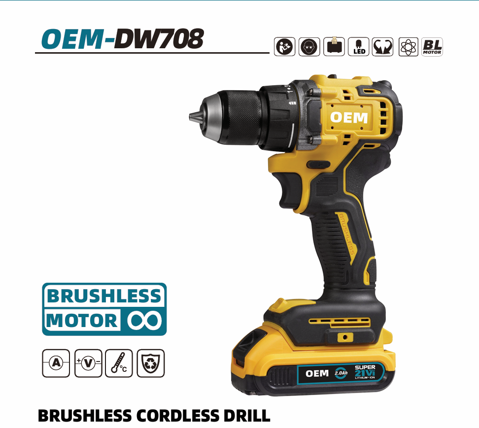 taladro inalambrico brushless​ OEM-DW708